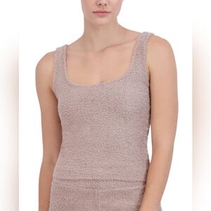 Steve Madden Women's Scoop-Neck Chenille Sleep Tank Top - Rose Beige XL